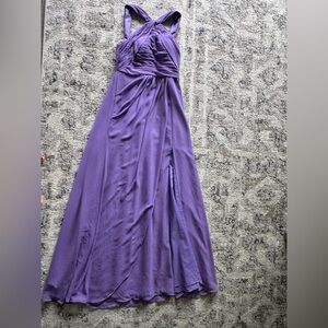 Azazie Purple Asymmetrical Bustier Gown